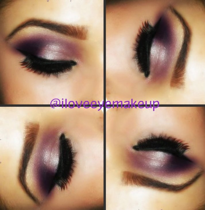 Gold and purple makeup by Sephora Eye shadows.
