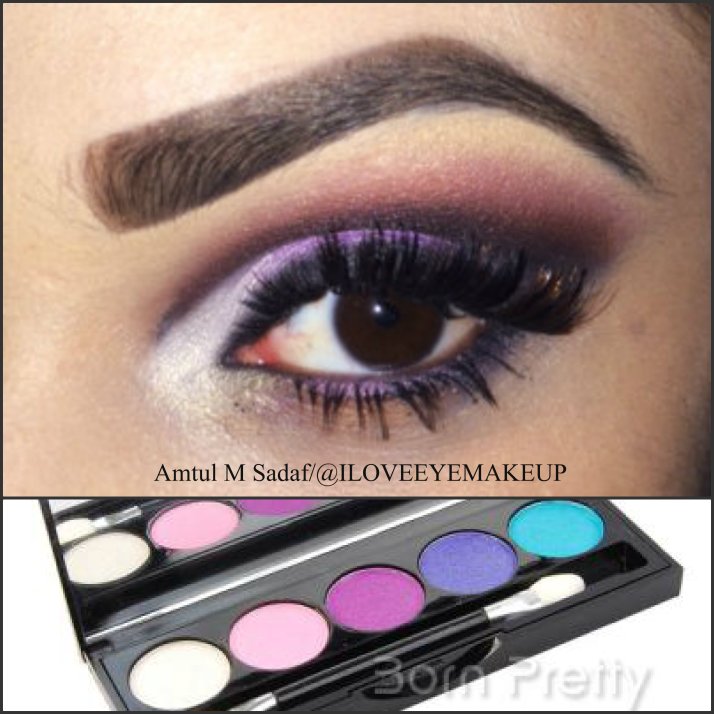 5 Colors Eyeshadow Palette With Mirror Eye Makeup Kit from Born Pretty Store.